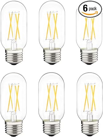 Photo 1 of  Dimmable LED Tubular Bulb 6W,E26 Clear Edison Bulb,60W Equivalent 600 Lumens, Antique Edison Style LED Filament Light Bulbs,Daylight White  2700 K Pack of 6