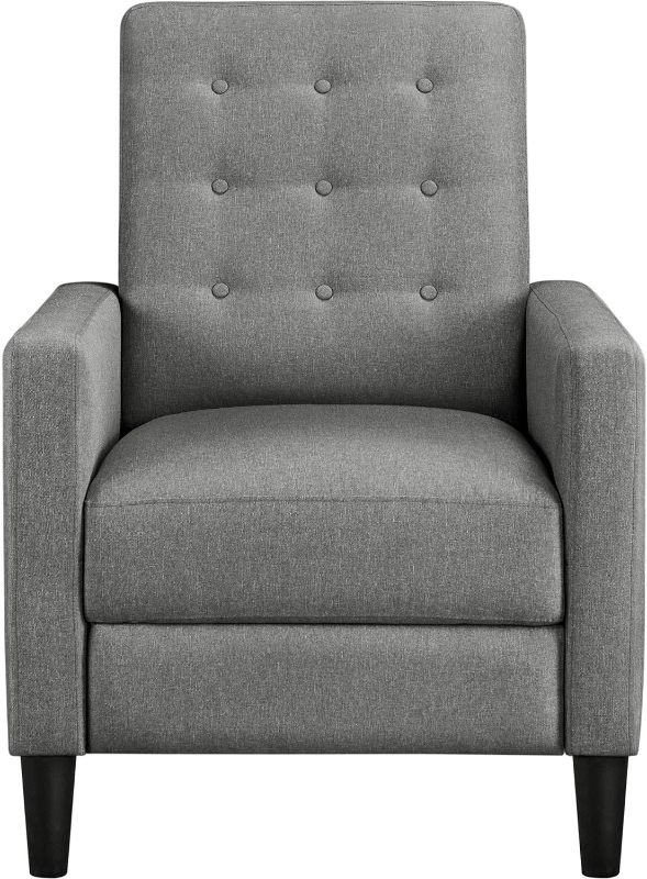 Photo 1 of ** FOR PARTS ONLY, Missing mounting hardware for the back and legs** Yaheetech Fabric Recliner Chair Mid-Century Modern Recliner Adjustable Single Recliner Sofa with Thicker Seat Cushion Tufted Upholstered Sofa with Pocket Spring for Living Room Bedroom G