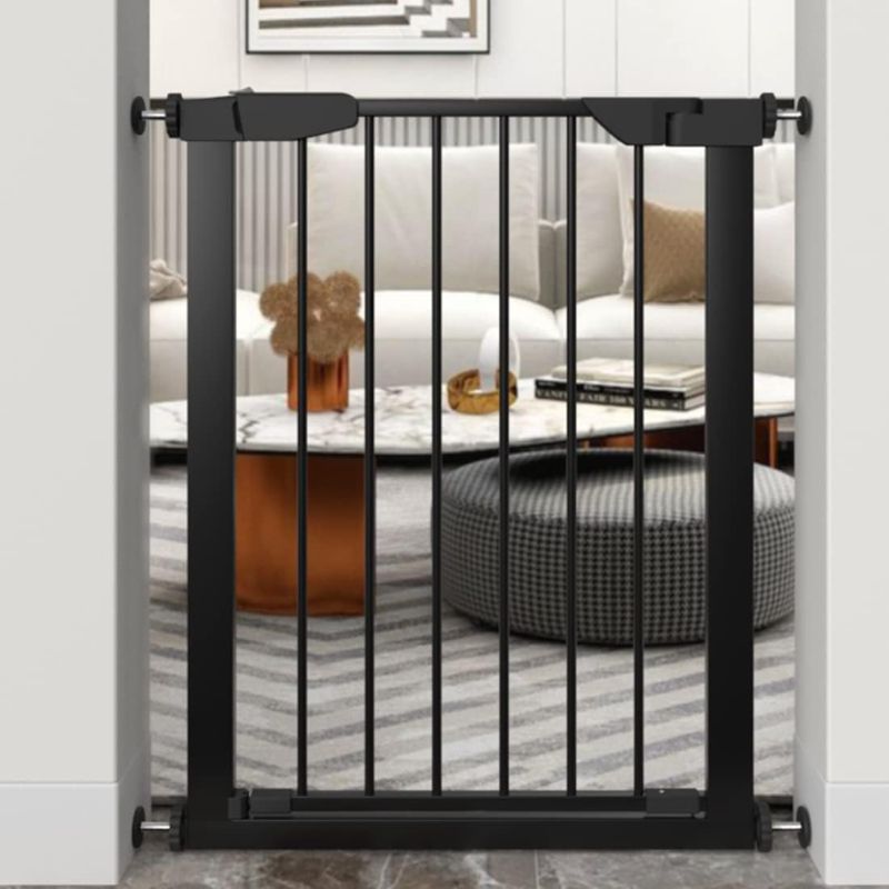 Photo 1 of Fairy Baby Narrow Baby Gate for Doorway Stair 22.8"-25.5" Wide Pressure Mounted Pet Gate Walk Thru Child Safety Gate Black
