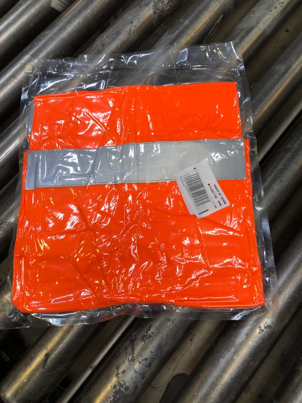 Photo 2 of High Visibility Men's Shirt - High Visibility Reflective Men's T Shirt with Pockets Men's Workwear Orange-2 Large