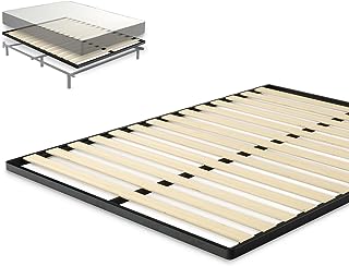 Photo 1 of Zinus Deepak Easy Assembly Wood Slat 1.6 Inch Bunkie Board/Bed Slat Replacement, King & ZINUS Compack Metal Bed Frame / 7 Inch Support Bed Frame for Box Spring and Mattress Set, Black, King King Wood Slat + Bed Frame