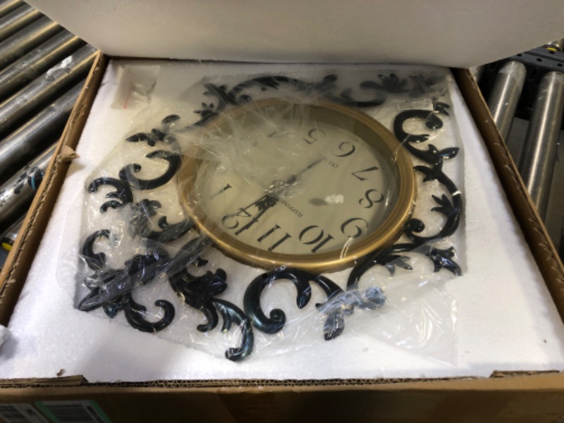 Photo 1 of Vintage Large Wall Clocks with Glass Cover,Decorative Fancy Wall Clocks,Digital Retro Silent Wall Clock Battery Operated for Living Room/Bedroom/Kitchen/Entryway/Office Decor 18*23 in