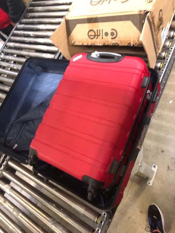 Photo 3 of Coolife Luggage 3 Piece Set Suitcase Spinner Hardshell Lightweight TSA Lock 4 Piece Set red3