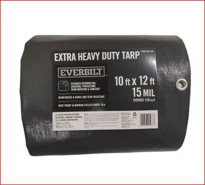 Photo 1 of 10 ft. W x 12 ft. L Gray Polyethylene Extra Heavy Duty Tarp
