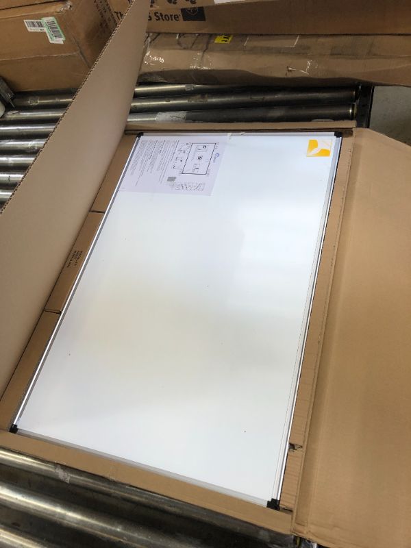 Photo 2 of XBoard Magnetic Dry Erase Board/Whiteboard, 36 X 24 Inches, Double Sided White Board,1 Dry Eraser & 3 Dry Erase Markers & 4 Push Pin Magnets 36" x 24"