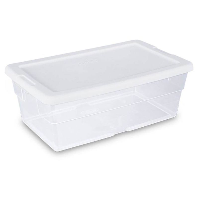 Photo 1 of Sterilite 6 Quart Clear Plastic Stacking Storage Container 