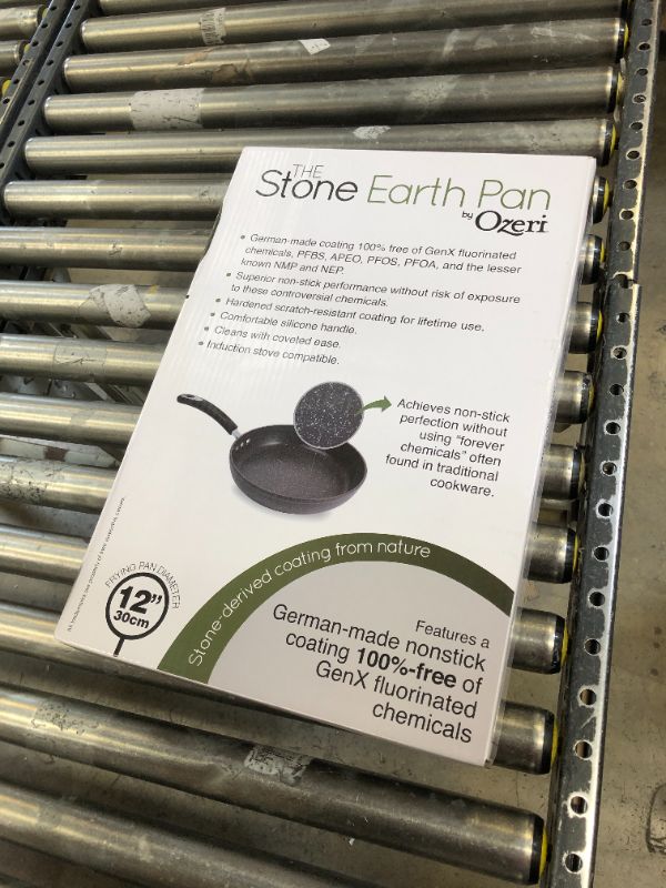 Photo 2 of 12" Stone Earth Frying Pan by Ozeri, with 100% APEO & PFOA-Free Stone-Derived Non-Stick Coating from Germany, Anthracite Gray 12-Inch Anthracite Gray