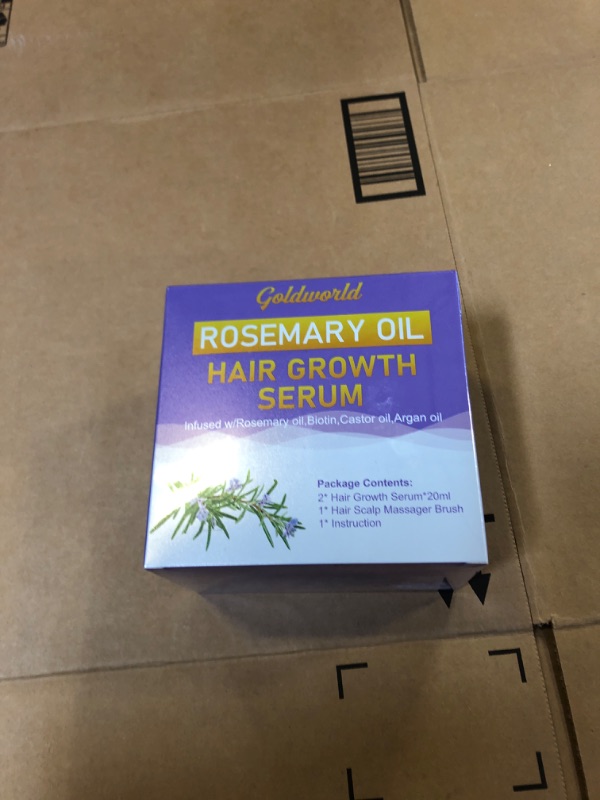 Photo 2 of Rosemary Oil for Hair Growth,2 Pack Hair Growth Serum Products w/Scalp Massager Rosemary Oil Castor Oil Biotin Argan Oil for Thinning Dry Damaged Hair Ingrown Regrowth Loss Treatment for Women Men EXP 1/3/2027