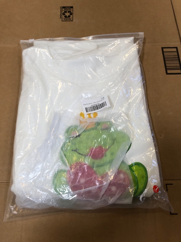 Photo 1 of CM C&M WODRO Women Valentine's Day Sweatshirt Kawaii Frog Love Graphic Shirt Long Sleeve Crewneck Animal Lover Pullover Large White
