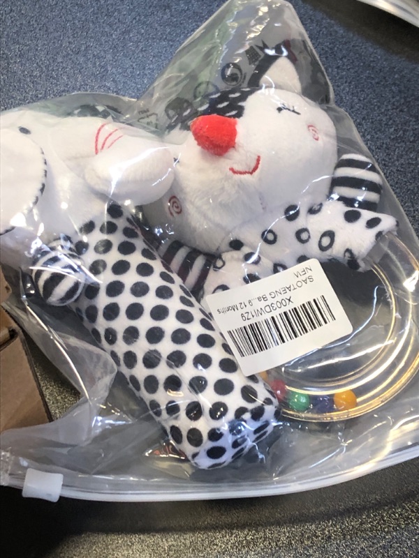 Photo 1 of Baby Rattles 0-6 Months: Soft Rattles for Babies 0-6 Months Newborn Sensory Toys, High Contrast Black and White Baby Toys 0-3 Months Plush Rattle Toy for Infant Boys Girls 0 3 6 9 12 Months Gift