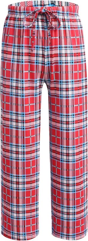 Photo 1 of  Pajama Pants Long Sleep Pants Soft Elastic Waist Pajama Bottoms Plaid Lounge Pants