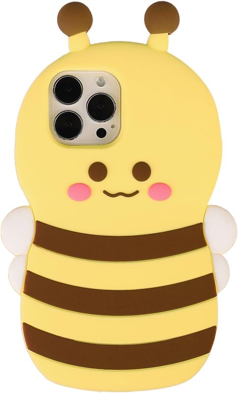 Photo 1 of Cute 3D Bee Phone Case for iPhone 14 Pro Shockproof Fashion Soft Anti-Falling Aesthetic Phone Case 14=15 pro max 
 