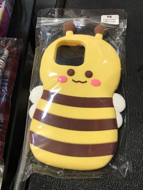 Photo 1 of Cute 3D Bee Phone Case for iPhone 14 Pro Shockproof Fashion Soft Anti-Falling Aesthetic Phone Case 14=15 pro max 
 