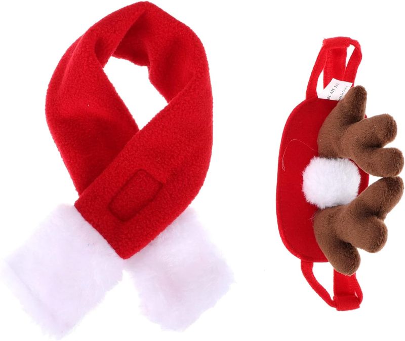 Photo 1 of Angoily 1 Set Pet Accessories Dog Xmas Hair Roleplay Costume Dog Christmas Outfit Kitten Ornament Pet Scarf Puppy Collars Christmas Dog Scarf Miniature Red Short Plush Headband
 