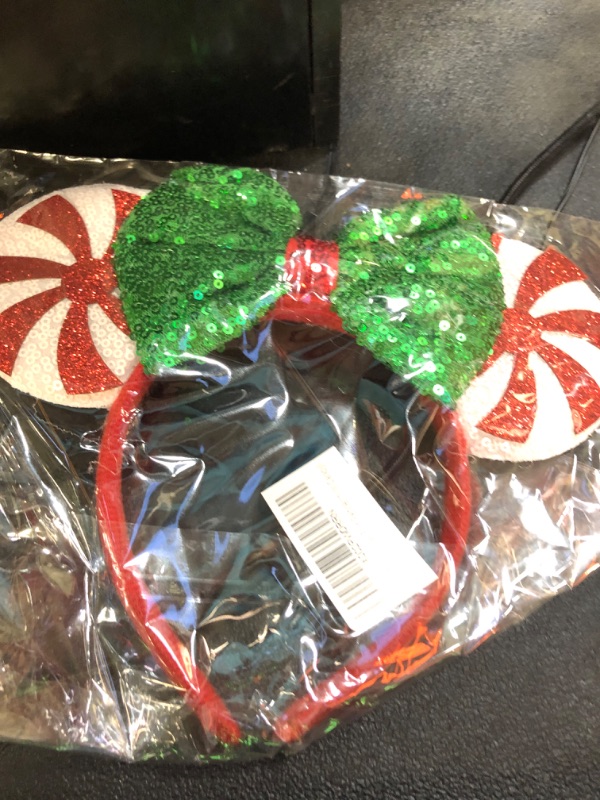 Photo 1 of CLGIFT Christmas Red Peppermint Candy Minnie Ears