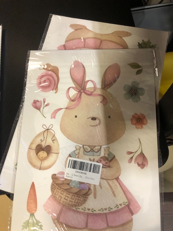 Photo 1 of Sheets Big Size Easter Window Clings Easter Decor Easter Decorations Cute Bunny Eggs Window Decals Easter Eggs Flowers Window Sticker Home School Office Party Supplies 2 pack 