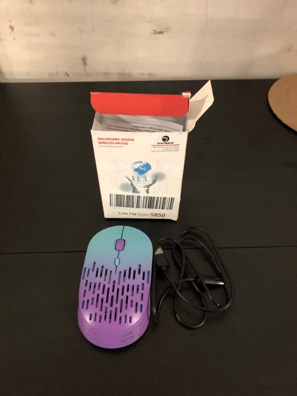 Photo 2 of RAPIQUE Bluetooth Wireless Mouse, Dual Mode Rechargeable Silent Computer Mice with 2.4G Type C Receiver, USB C Mouse for MacBook, Laptop, Surface Pro, Chromebook, Tablet (Mint Green to Purple)