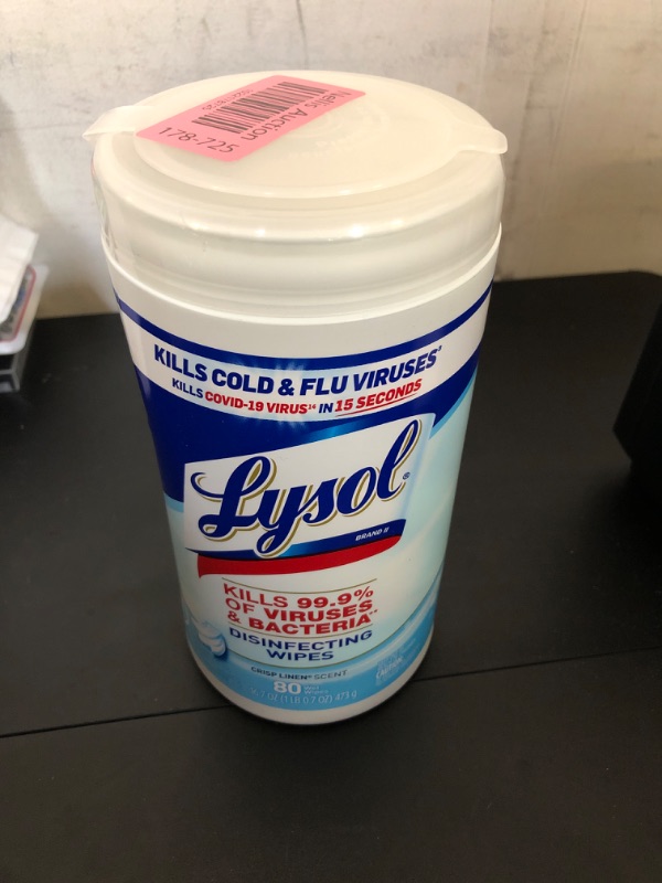 Photo 2 of 1pc--LYSOL Brand 89346CT Disinfecting Wipes, Crisp Linen Scent,