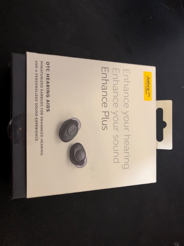 Photo 2 of Jabra Enhance Plus Self-Fitting OTC Hearing Aids for Advanced Hearing Enhancement, Music and Calls – 4 Built-in Microphones and Powerful Speakers, Made for iPhone – Dark Grey