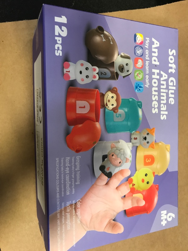 Photo 1 of 12 PCS Farm Animal Finger Toys,Learning Toys For Toddlers 1 2 3 Years Old,Counting&Matching Game Color Sorting Set Montessori Stress Release Sensory Toys,Easter Gifts For Toddlers Baby Boys Girls