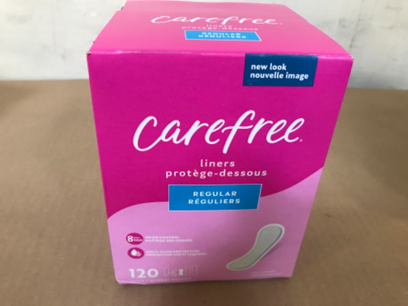 Photo 1 of Carefree Acti-Fresh Panty Liners, Soft and Flexible Feminine Care Protection, Regular, 120 Count, 