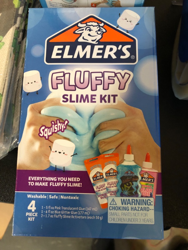 Photo 2 of Elmer’s Fluffy Slime Kit, Includes Elmer’s Translucent Color Glue, Elmer’s Glitter Glue, Elmer’s Fluffy Slime Activator, 4 Count