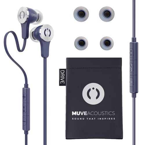 Photo 1 of MuveAcoustics Drive Premium Headphones Wired Earbuds with Microphone, Best for Computer Gaming Android Phones Corded Earphones with Mic, Airplane Trav
