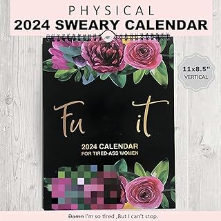 Photo 1 of 2024 Calendar For Women - Tired Women Calendar - Calendar, Funny Swear Word Planner Monthly Calendar Gag Christmas Gift for Women,Hang with Ease (wall calendar) 