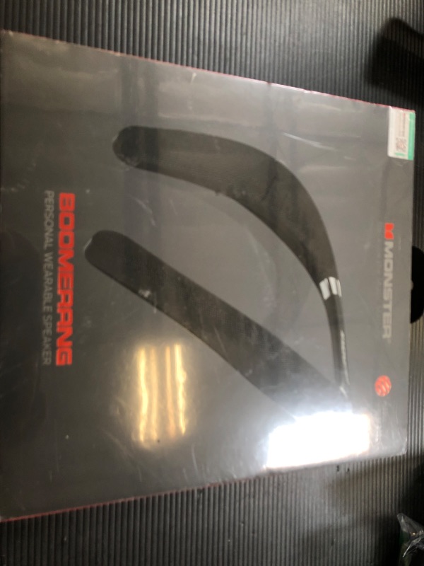 Photo 1 of Monster Boomerang Neckband Bluetooth Speaker, Wireless Wearable Speaker, Portable Speaker and 12H Playtime, IPX7 Waterproof, Neck Speaker True 3D Stereo Sound, for Home Sport Outdoor, Black