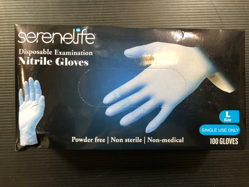 Photo 2 of Large Size Nitrile Disposable Latex & Powder Free Gloves - Great for Kitchens, Food Handling & Cleaning Supplies - Soft & Comfortable fit - Vinyl & Nitrile blend - 100 Pack