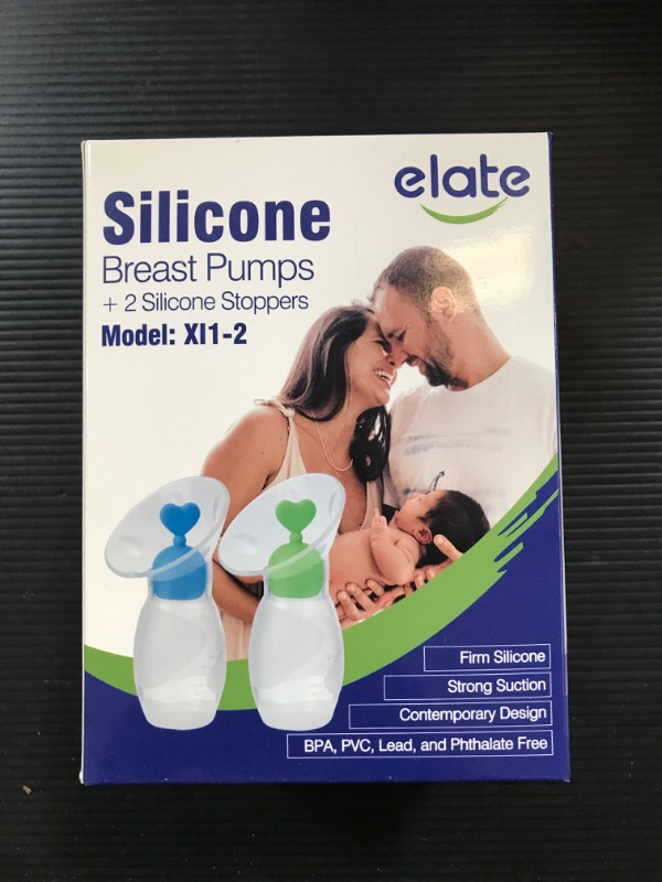 Photo 2 of Elate Manual Breast Pump for Breastfeeding | Silicone Milk Collector with Leak-Proof Stoppers for Nursing Moms | Enhance Milk Production | BPA Free FSA HSA Eligible – 2-Pack, 4oz Blue Green