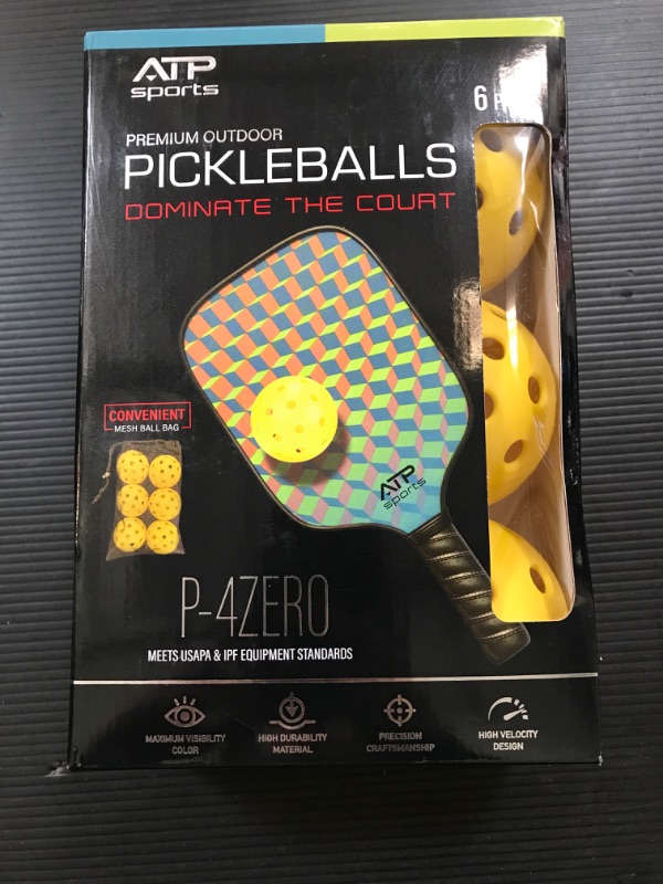 Photo 2 of ACROSS THE POND Pickleball Balls, Outdoor Pickleballs Only Balls 6/12 Pack, USAPA Approved Pickleballs with Carrying Bag, Yellow Pickle Ball Balls 40 Holes