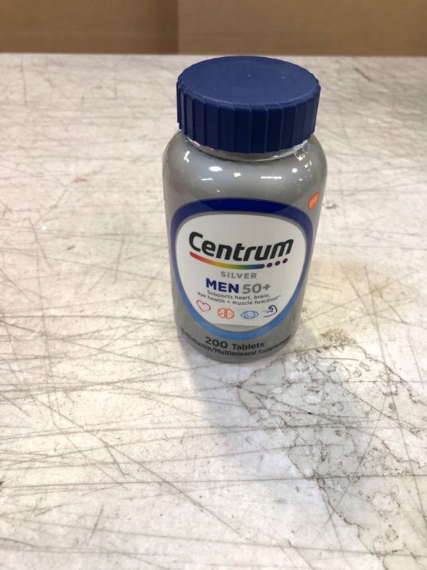 Photo 2 of Centrum Silver Multivitamin for Men 50 Plus, Multimineral Supplement, Vitamin D3, B-Vitamins and Zinc, Gluten Free, Non-GMO Ingredients, Supports Memory and Cognition in Older Adults Tablet - 200 Ct 200 Count (Pack of 1) New. Exp  03/2025