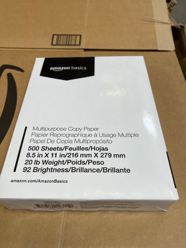 Photo 2 of Amazon Basics Multipurpose Copy Printer Paper, 8.5 x 11 Inch 20Lb Paper - 1 Ream (500 Sheets), 92 GE Bright White 1 Ream | 500 Sheets Multipurpose (8.5x11) Paper