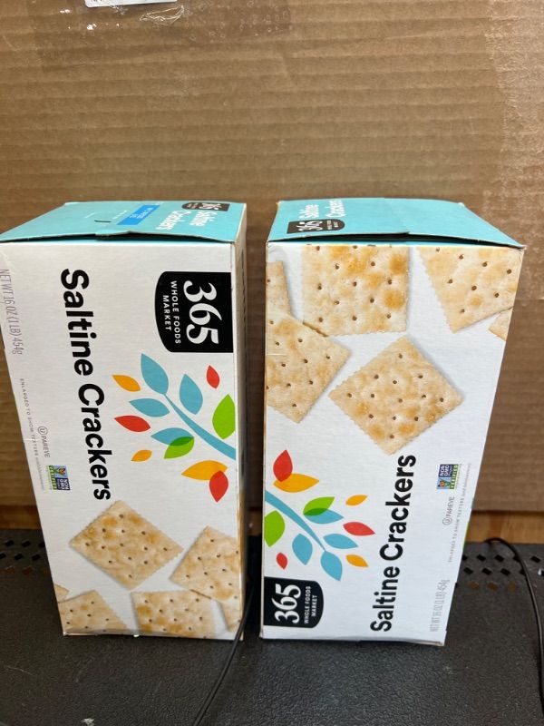 Photo 1 of 365 by Whole Foods Market, Salted Saltine Crackers, 16 Ounce Salted 1 Pound (Pack of 2)  exp 05-13-2024