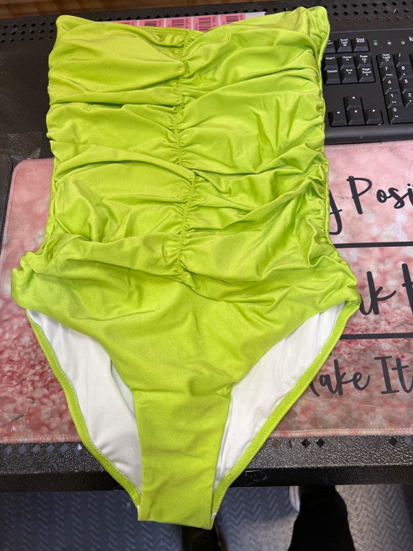 Photo 2 of    size small  en's One Piece Swimsuits Tummy Control Strapless High Waisted Ruched Bathing Suit