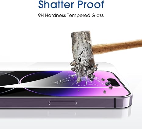 Photo 1 of amFilm 2 Pack Magnetic OneTouch iPhone 14 Pro 6.1" Screen Protector [Eco Friendly & Reduce Plastic] [Indestructible Ultra 9H Tempered Glass] [30 seconds Auto-Alignment & Ultra Fast Installation]