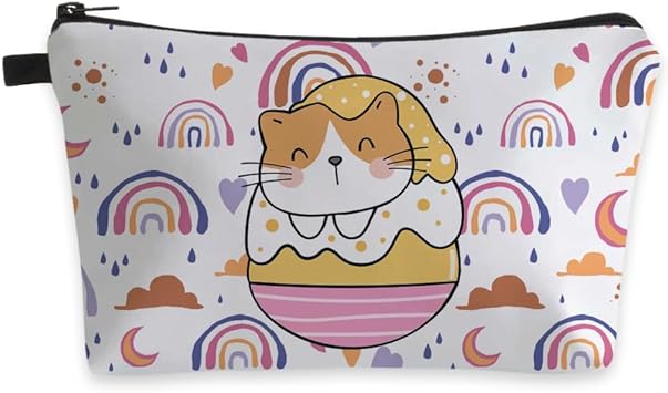 Photo 1 of Deanfun Small Makeup Case - Cute and Waterproof Cosmetic Bag for Women(Rainbow, Cat