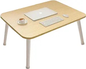 Photo 1 of LKBBC Laptop Stand for Bed, Lap Desk, Foldable Portable Lap Bed Tray, 23.6 Inch Floor Table for Drawing, Reading and Writing, Oak