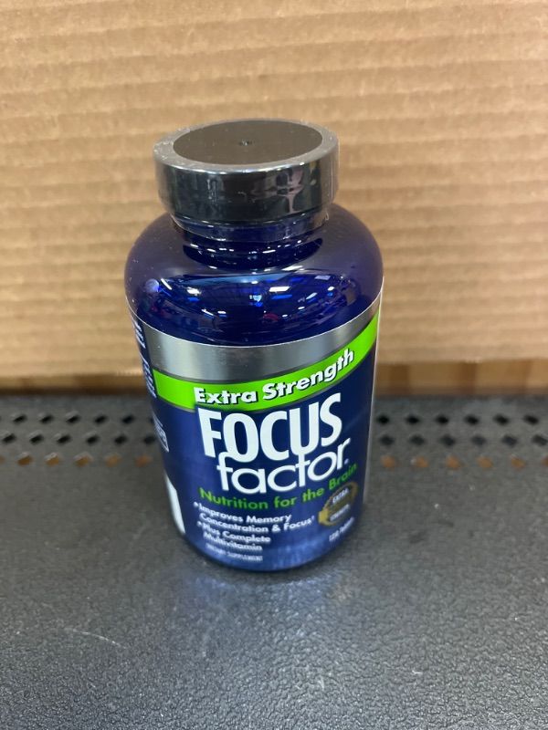 Photo 2 of Focus Factor Adults Extra Strength, 120 Count - Brain Supplement for Memory, Concentration and Focus - Complete Multivitamin with DMAE, Vitamin D, DHA - Trusted Health Vitamins 120 Count (Pack of 1)  exp 04-2024