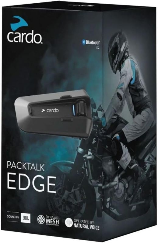 Photo 1 of Cardo PACKTALK Edge Motorcycle Bluetooth Communication System Headset Intercom - Dual Pack Dual Pack Edge