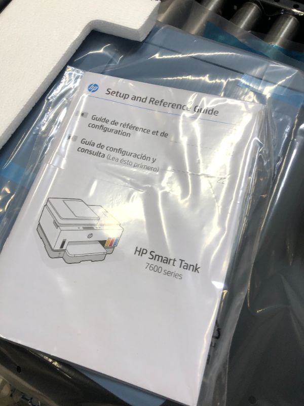 Photo 3 of HP Smart -Tank 7602 Wireless All-in-One Cartridge-free Ink Printer, up to 2 years of ink included, mobile print, scan, copy, fax, auto doc feeder, featuring an app-like magic touch panel (28B98A),Blue