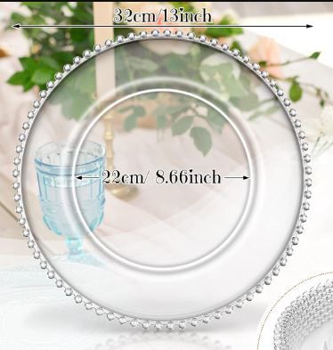 Photo 1 of 13inch clear plastic round dinner plate - 10pc