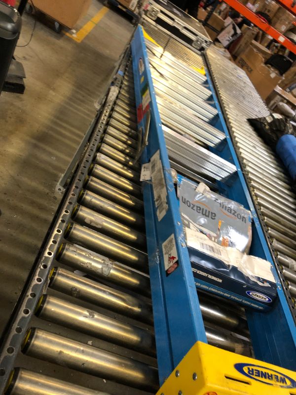 Photo 1 of Werner 6008 Type I Fiberglass Step Ladder, 7 Steps, Single-Sided, Blue, 250lb Load Capacity, 8' Length, 25" Base Width, 6.25" Height