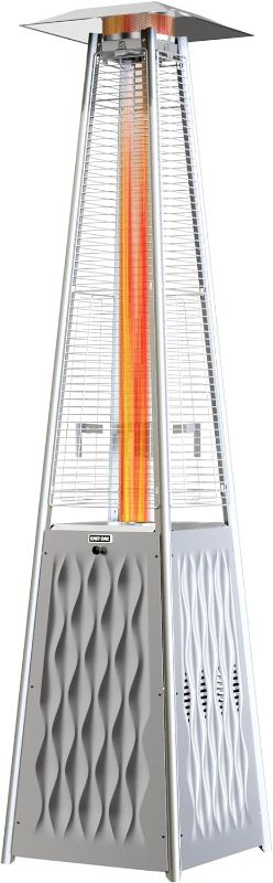 Photo 1 of EAST OAK Pyramid Patio Heater, 48,000 BTU Outdoor Patio Heater, Quartz Glass Tube Propane Heater, Triple Protection System, With Wheels, Outdoor Heater for Commercial & Residential, Coffee Bronze Brown