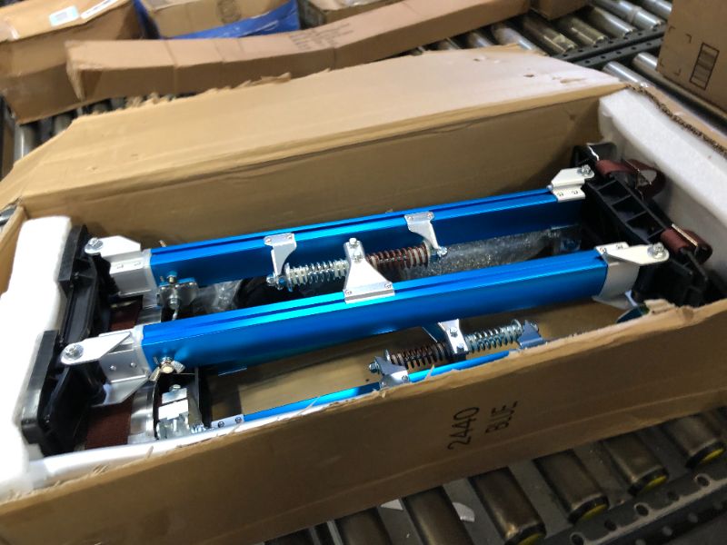 Photo 1 of Yescom Drywall Stilts 24"-40" Adjustable Aluminum Tool Stilt with Knee Pads Protection for Painting Painter Taping Blue 24"-40" Blue