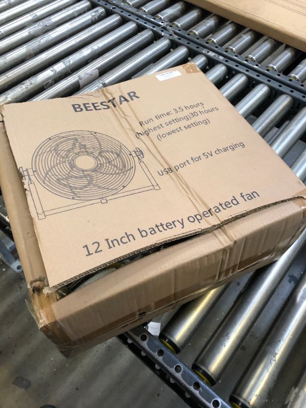 Photo 1 of BEESTAR Battery Operated Fan, 12 Inch Rechargeable Fan Portable,High Velocity Fan with Metal Blade Run Up to 30 Hours, Battery Powered Fan for Garage, Backyard, Camping, Travel (yellow)