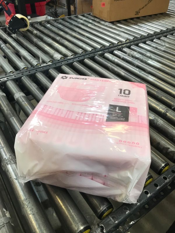 Photo 1 of SUNKISS Masterpiece Adult Diapers with Ultimate Absorbency, Unisex Disposable Incontinence Briefs with Tabs for Women and Men, Odor Control, Overnight Protection, Pink, Large, 10 Count Large (Pack of 10) Pink