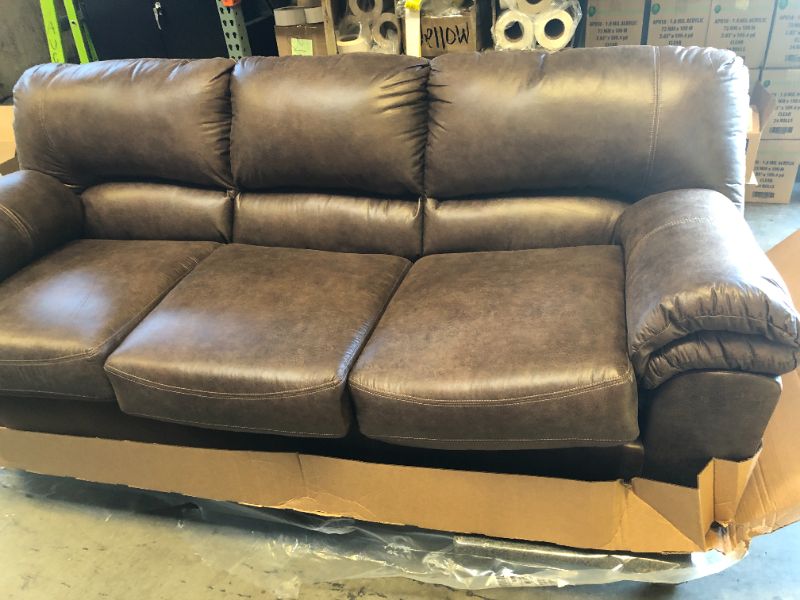 Photo 2 of Signature Design by Ashley Bladen Faux Leather Sofa, Brown