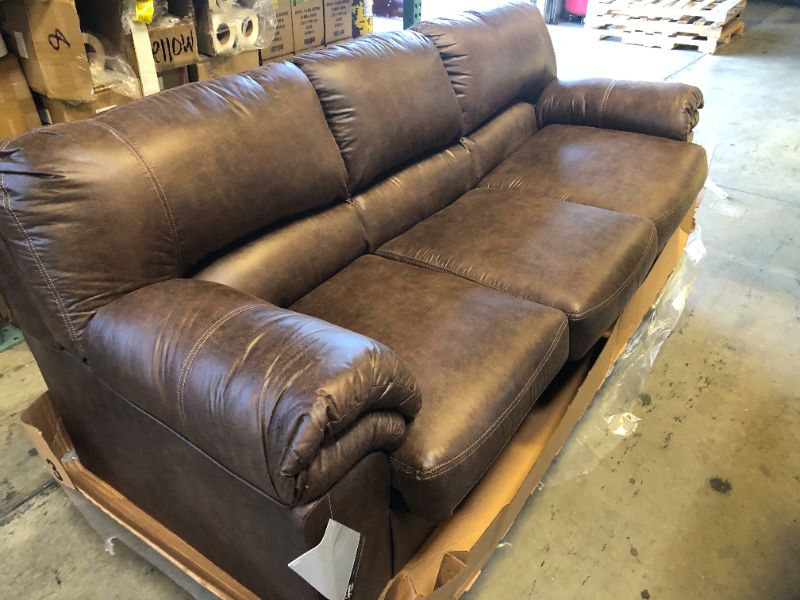 Photo 4 of Signature Design by Ashley Bladen Faux Leather Sofa, Brown